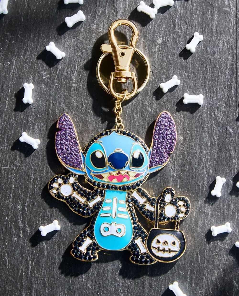 Baublebar Disney stitch skeleton costume Halloween 2D bag charm/keychain glow